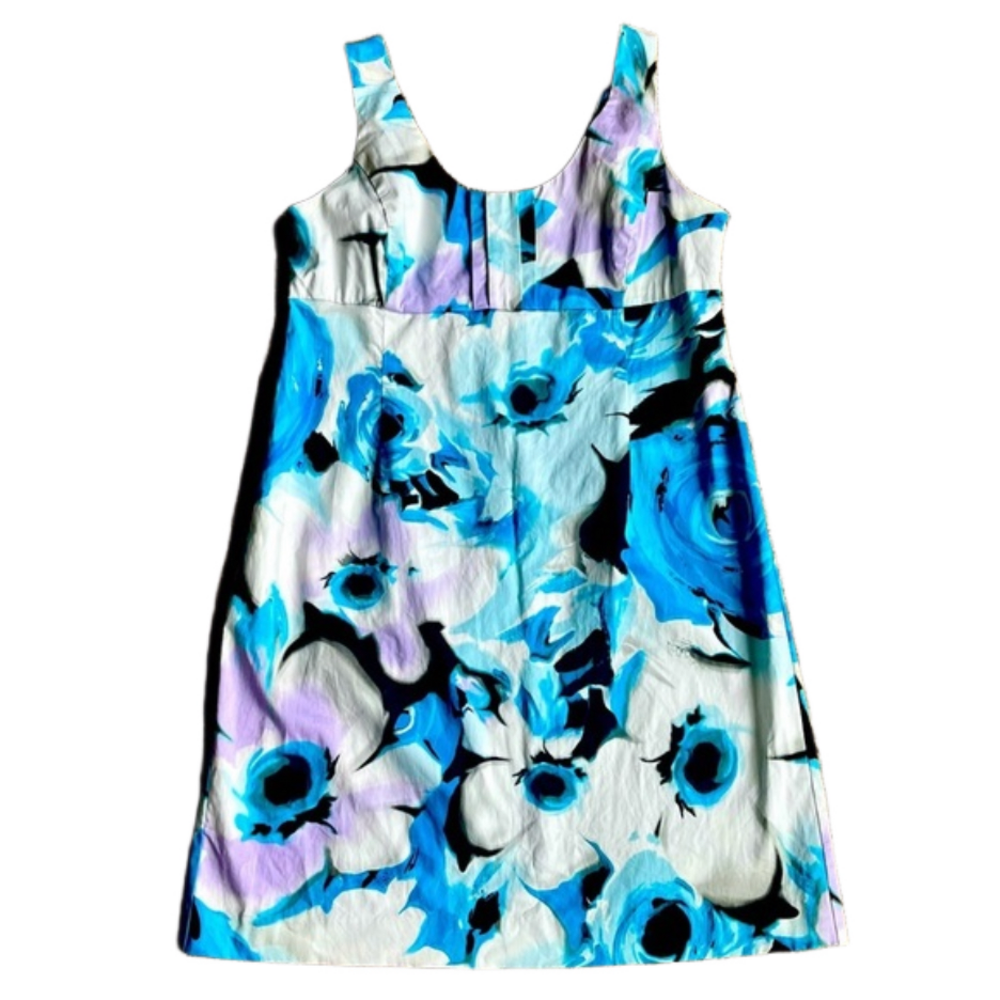 🇺🇸 New York & Co blue and lavender floral sleeveless dress